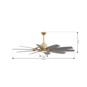 Hearthfield 65" One Light Smart Ceiling Fan, Legacy Brass