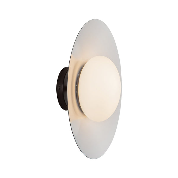 Sunspot 15" LED Flush Mount Ceiling Light, Metal - Black/White