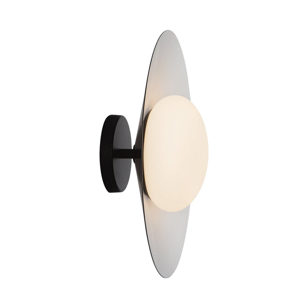 Sunspot 15" LED Flush Mount Ceiling Light, Metal - Black/White