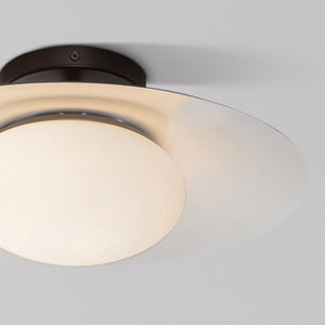 Sunspot 15" LED Flush Mount Ceiling Light, Metal - Black/White