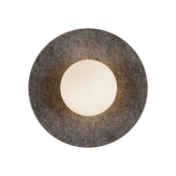 Sunspot 15" LED Flush Mount Ceiling Light, Felt - Gray