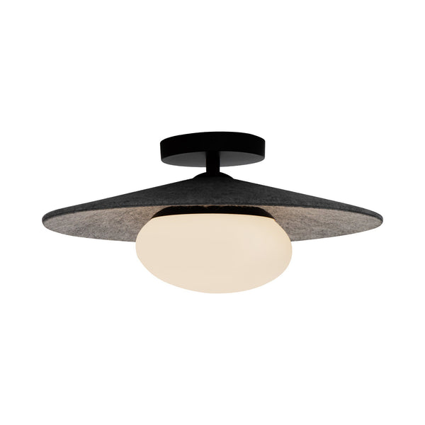 Sunspot 15" LED Flush Mount Ceiling Light, Felt - Gray