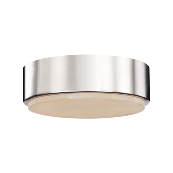 Comstock 8" LED Flushmount Ceiling Light, Polished Nickel/Alabaster