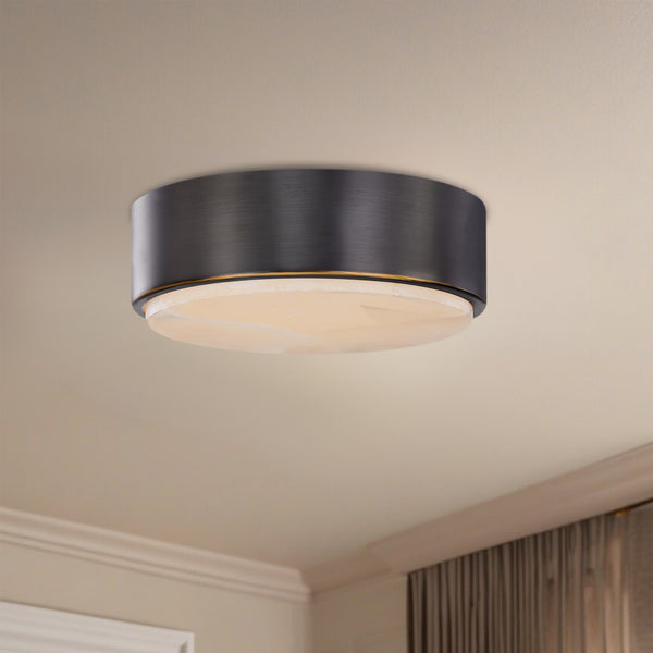 Comstock 8" LED Flushmount Ceiling Light, Urban Bronze/Alabaster