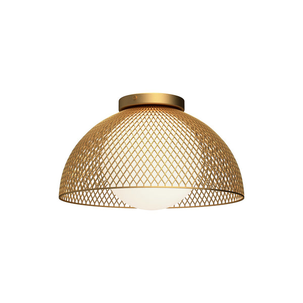 Harper 12" One-Light Flush Mount, Gold/Opal Matte Glass