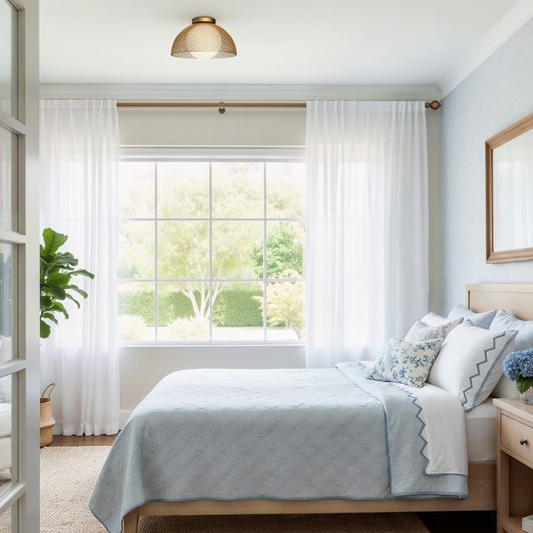 Harper 12" One-Light Flush Mount, Gold/Opal Matte Glass