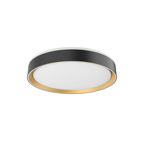 Aura 16" LED Flush Mount Ceiling Light, Black/Gold