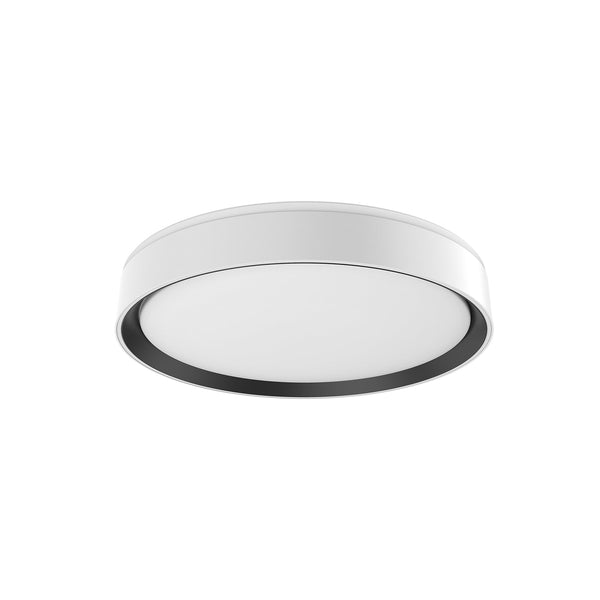 Aura 16" LED Flush Mount Ceiling Light, White/Black