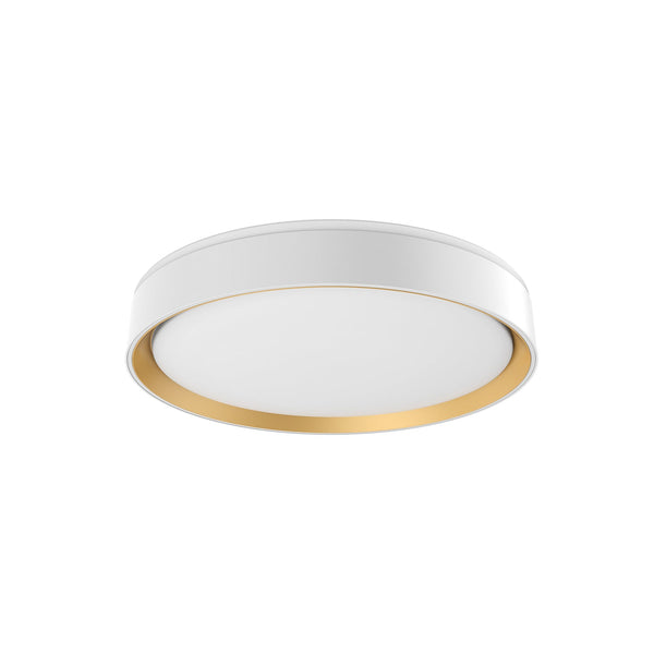 Aura 16" LED Flush Mount Ceiling Light, White/Gold