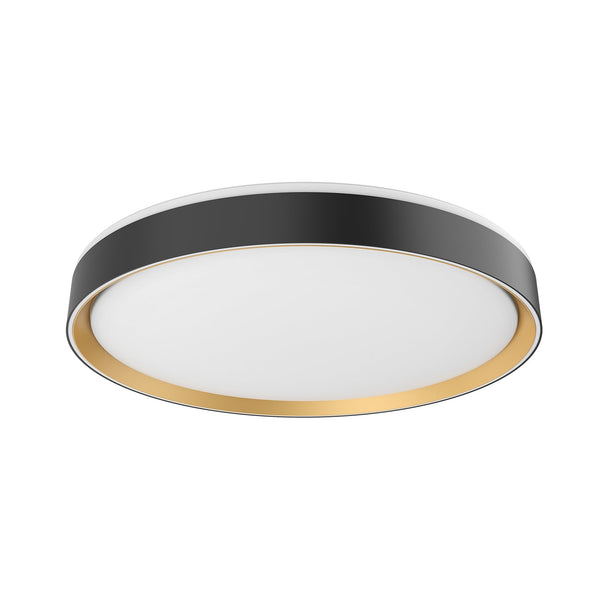 Aura 20" LED Flush Mount Ceiling Light, Black/Gold