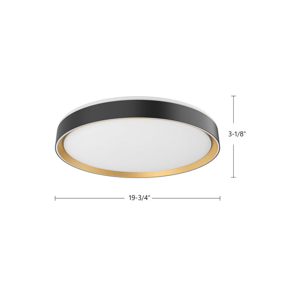 Aura 20" LED Flush Mount Ceiling Light, Black/Gold