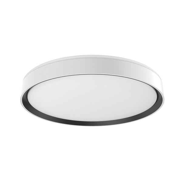 Aura 20" LED Flush Mount Ceiling Light, White/Black