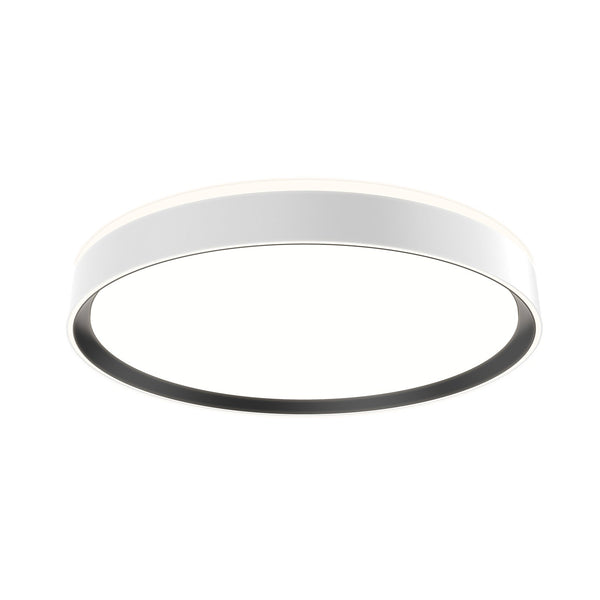Aura 20" LED Flush Mount Ceiling Light, White/Black