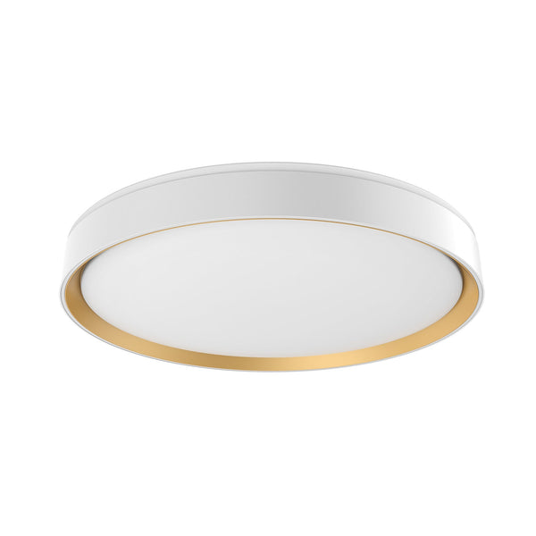 Aura 20" LED Flush Mount Ceiling Light, White/Gold