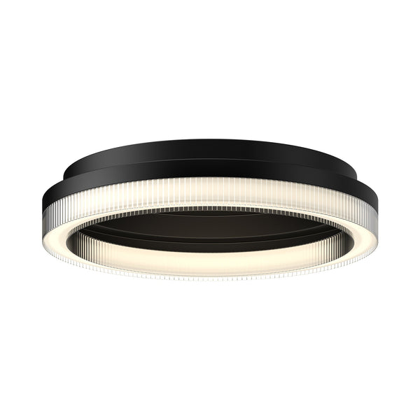 Luster 20" LED Flush Mount Ceiling Light, Black