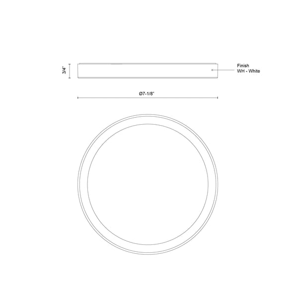 Essence 7" LED Flush Mount Ceiling Light, White