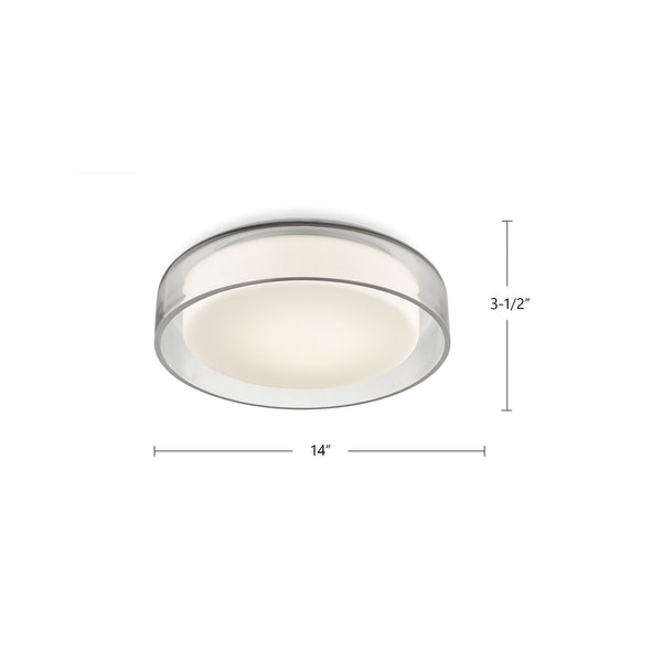 Prism 14" LED Flush Mount Ceiling Light, Clear