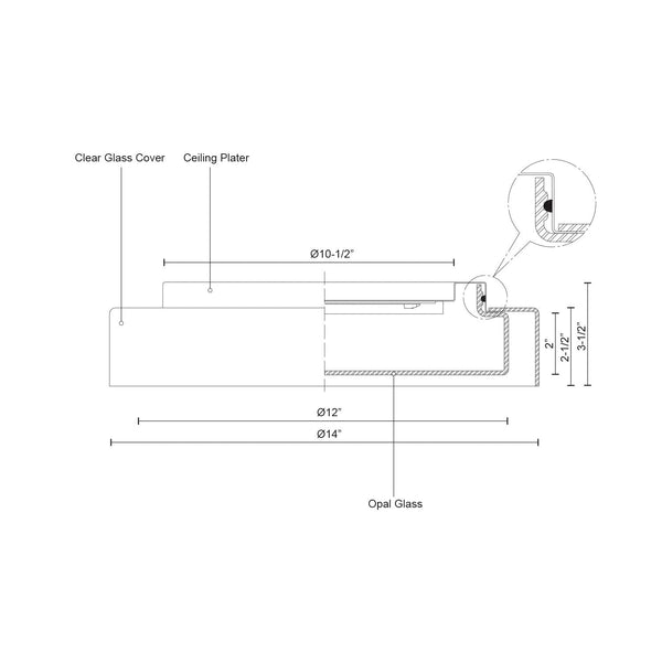 Prism 14" LED Flush Mount Ceiling Light, Clear