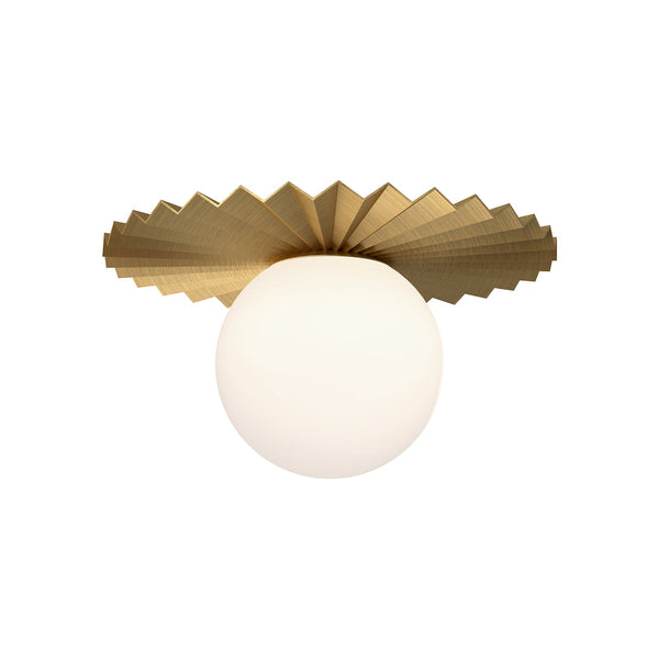 Vivian 12" One-Light Flush Mount, Brushed Gold/Opal Matte Glass