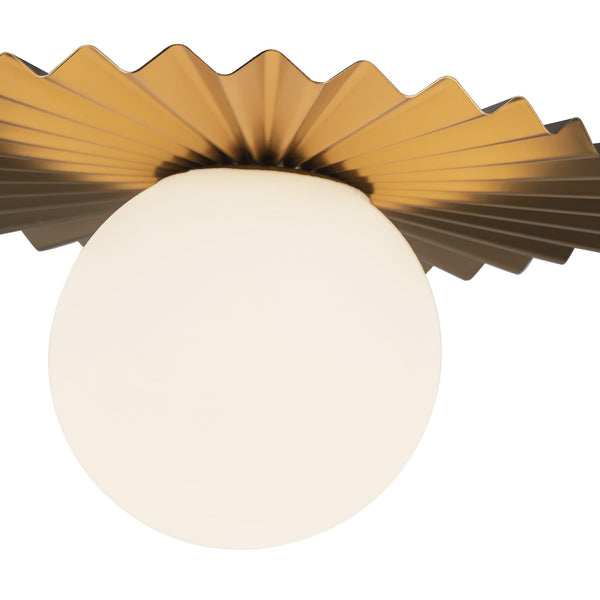 Vivian 12" One-Light Flush Mount, Brushed Gold/Opal Matte Glass