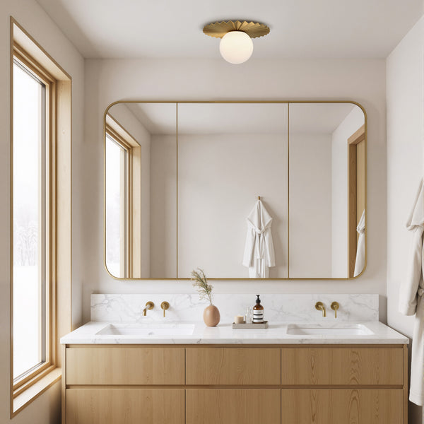 Vivian 12" One-Light Flush Mount, Brushed Gold/Opal Matte Glass