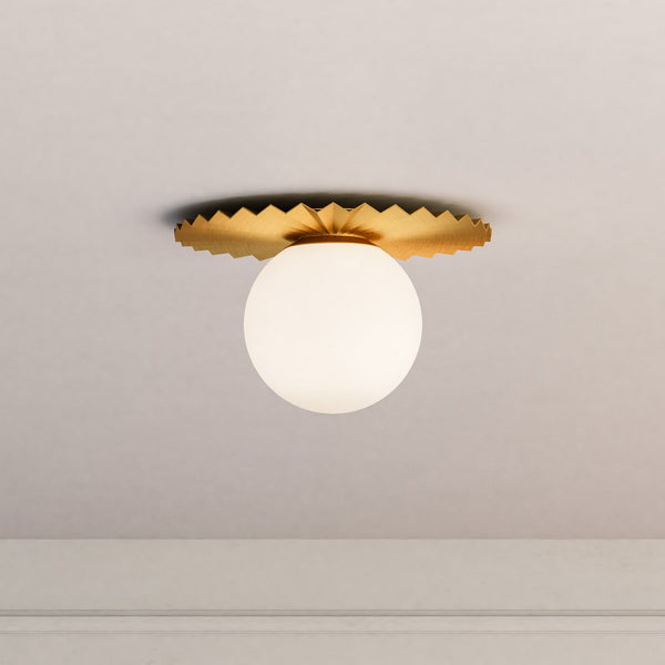 Vivian 12" One-Light Flush Mount, Brushed Gold/Opal Matte Glass