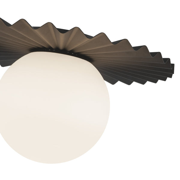 Vivian 12" One-Light Flush Mount, Matte Black/Opal Matte Glass