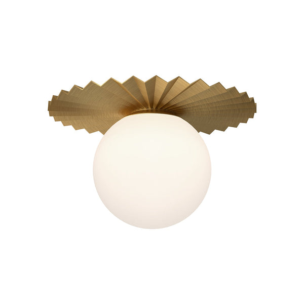 Vivian 14" One-Light Flush Mount, Brushed Gold/Opal Matte Glass
