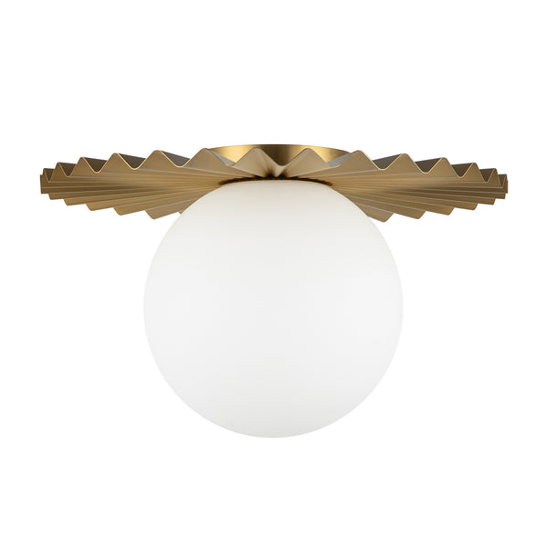 Vivian 14" One-Light Flush Mount, Brushed Gold/Opal Matte Glass