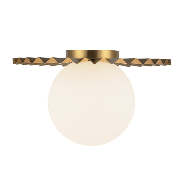 Vivian 14" One-Light Flush Mount, Brushed Gold/Opal Matte Glass