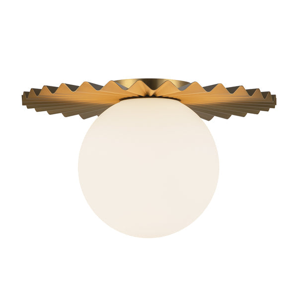 Vivian 14" One-Light Flush Mount, Brushed Gold/Opal Matte Glass