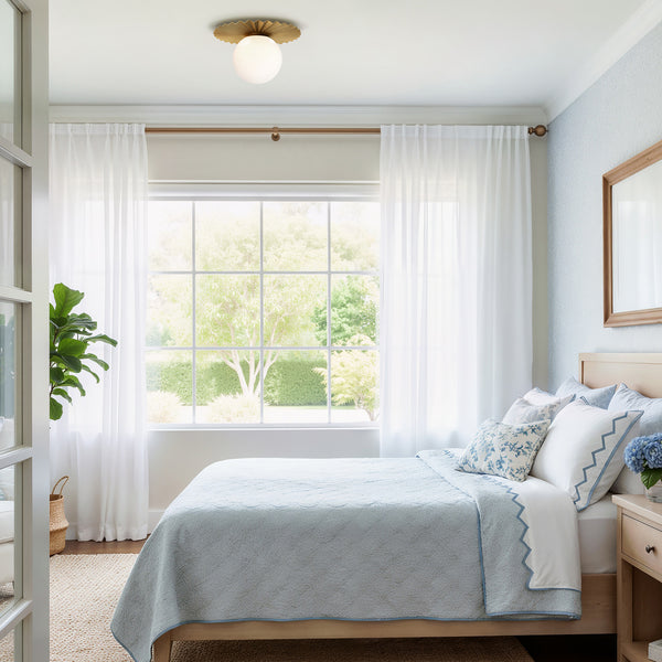 Vivian 14" One-Light Flush Mount, Brushed Gold/Opal Matte Glass