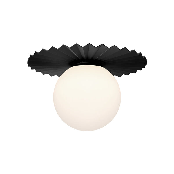 Vivian 14" One-Light Flush Mount, Matte Black/Opal Matte Glass