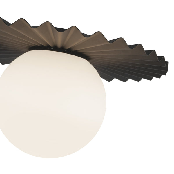 Vivian 14" One-Light Flush Mount, Matte Black/Opal Matte Glass