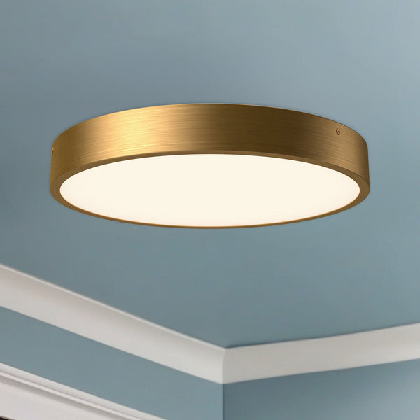 Selene 15" LED Flush Mount, Aged Gold