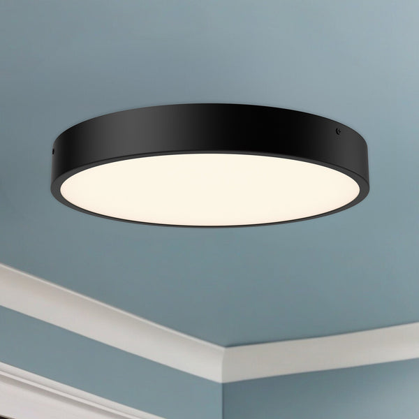 Selene 15" LED Flush Mount, Matte Black