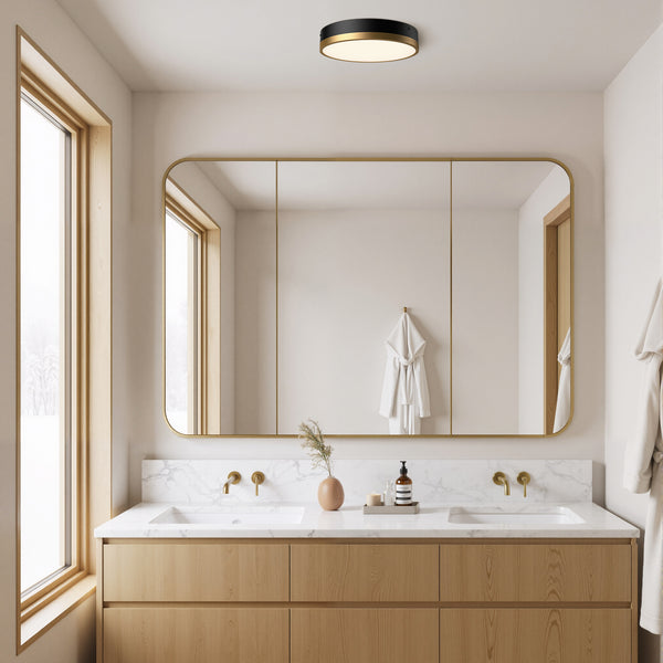 Selene Two-tone 11" LED Flush Mount, Aged Gold/Matte Black