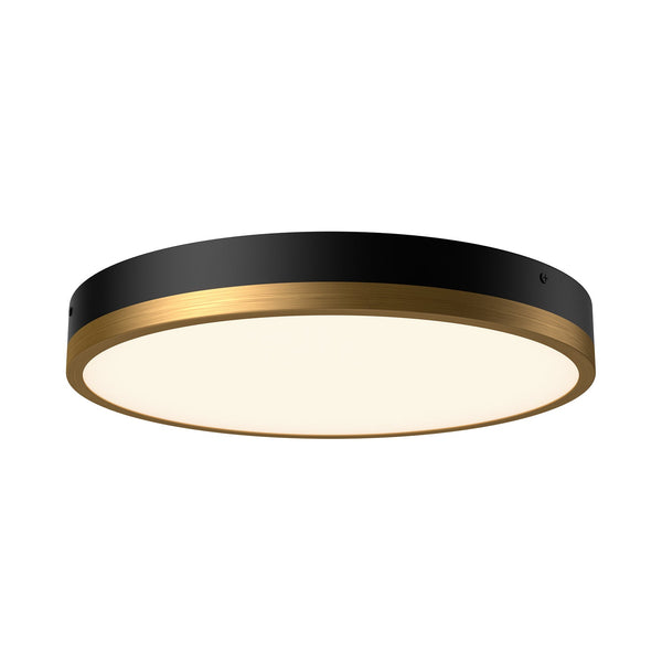 Selene Two-tone 15" LED Flush Mount, Aged Gold/Matte Black