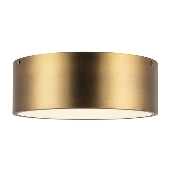 Brighton 11" Two-Light Flush Mount, Aged Gold