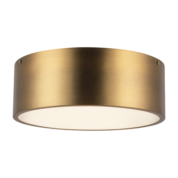 Brighton 11" Two-Light Flush Mount, Aged Gold