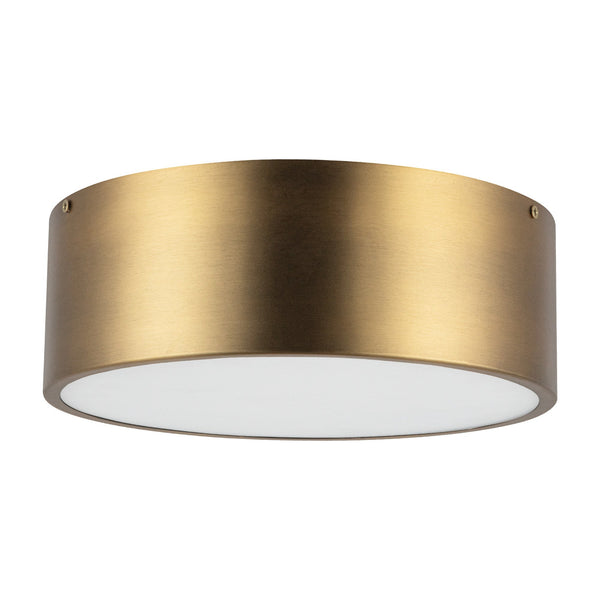 Brighton 11" Two-Light Flush Mount, Aged Gold