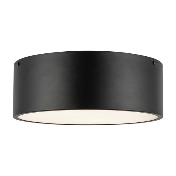 Brighton 11" Two-Light Flush Mount, Matte Black