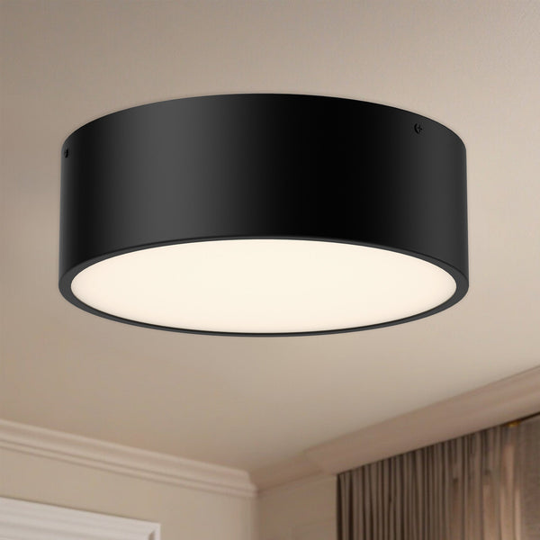 Brighton 11" Two-Light Flush Mount, Matte Black