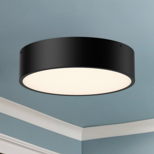 Brighton 16" Three-Light Flush Mount, Matte Black