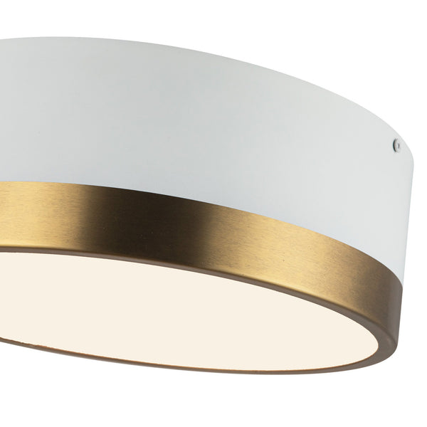 Brighton 12" Two-Light Flush Mount, Aged Gold/White