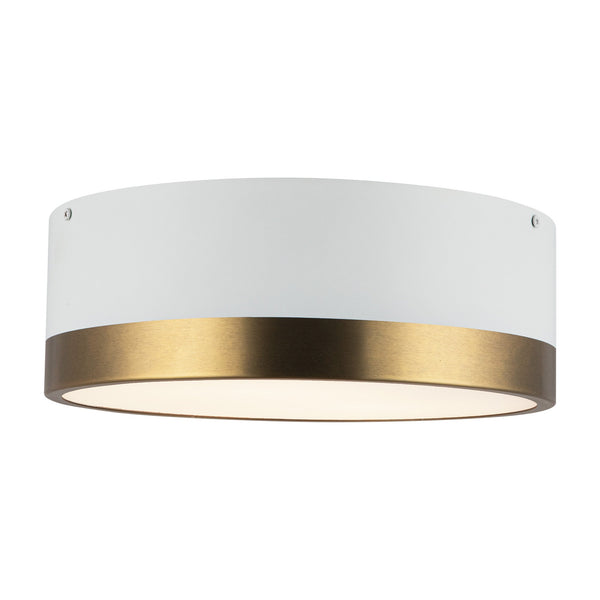 Brighton 12" Two-Light Flush Mount, Aged Gold/White