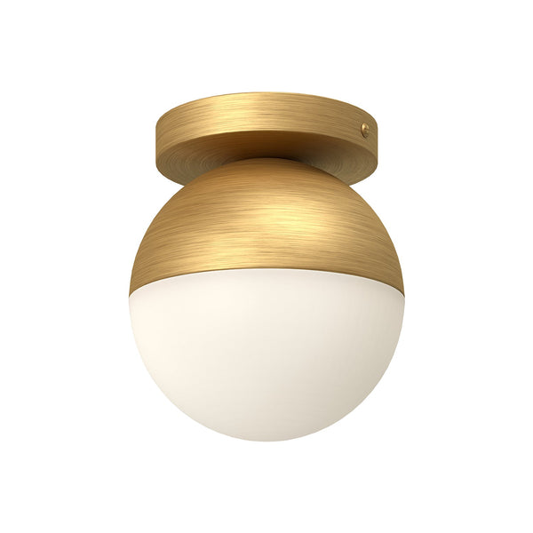 Admiration 6" Flush Mount Ceiling Light, Brushed Gold/Opal Glass