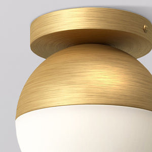 Admiration 6" Flush Mount Ceiling Light, Brushed Gold/Opal Glass