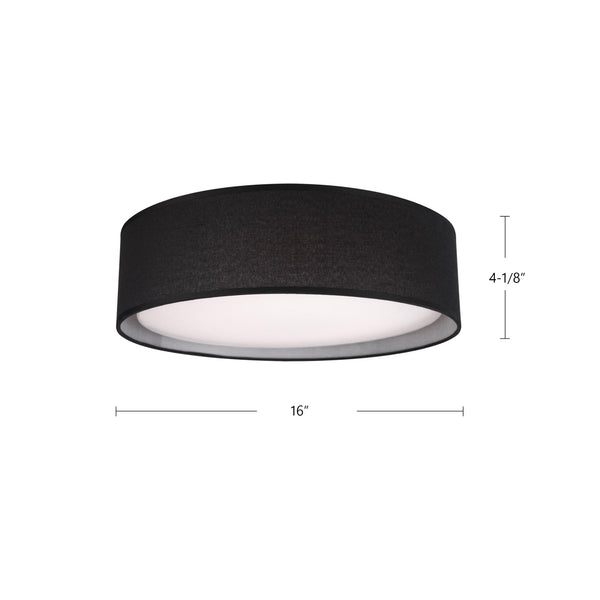 Seraphine 16" LED Flush Mount Ceiling Light, Black