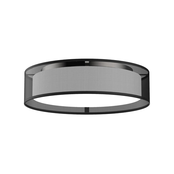 Seraphine 16" LED Flush Mount Ceiling Light, Black Organza
